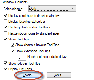 autocad change cursor color
